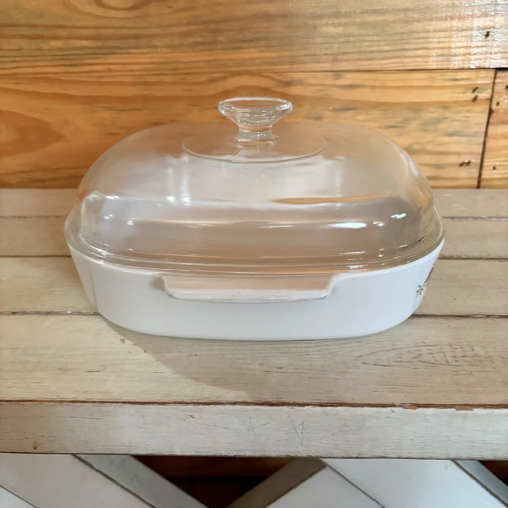 VTG CorningWare Spice of Life Le Romarin A-10-B 2.5 Qt Casserole Dish Pyrex Lid
